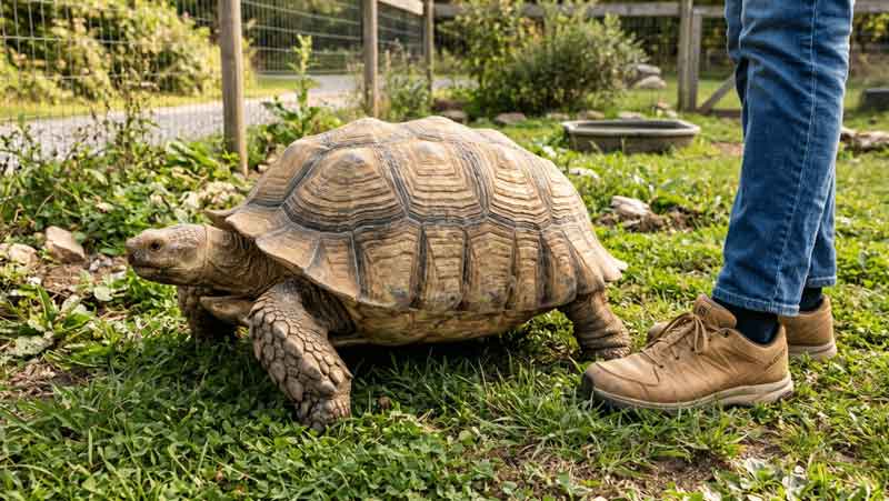 This complete sulcata tortoise size guide covers growth rates by age, healthy vs. rapid growth, housing transitions, and what drives adult size.